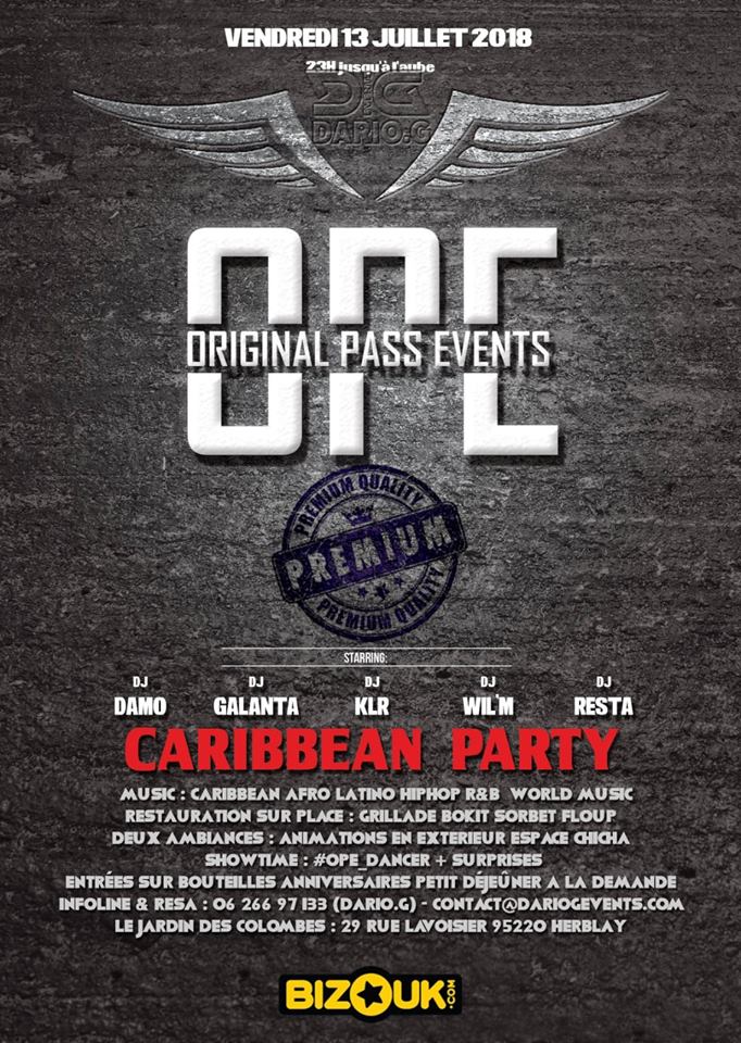 CARIBBEAN PARTY - ORIGINAL PASS EVENTS - OPE 
