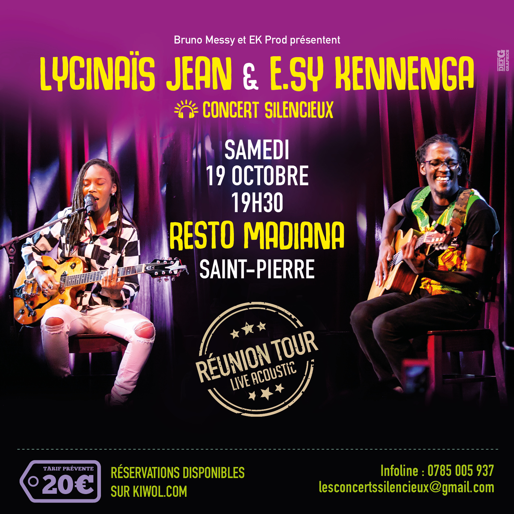 LYCINAÏS JEAN & E.SY KENNENGA -En DUO - Concert Live Acoustique - (Silencieux) – a SAINT-PIERRE à La REUNION