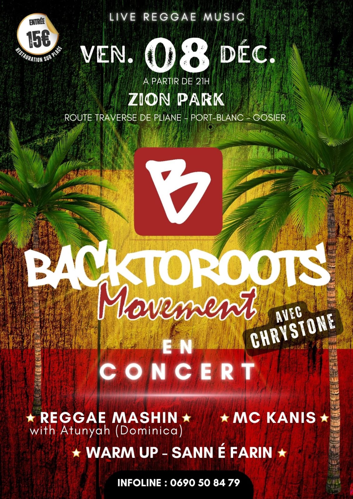 Backtoroots Movement en concert / Reggae Mashin/Mc Kanis/Sann é Farin